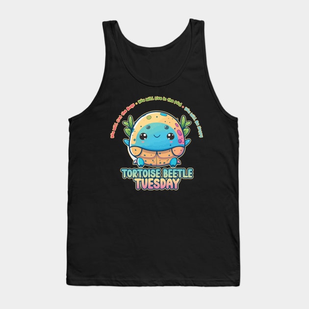 Tortoise Beetle Tuesday Kawaii Bug Buffet Tank Top by DanielLiamGill